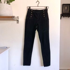 High waisted ankle length curvy fit sailor pants